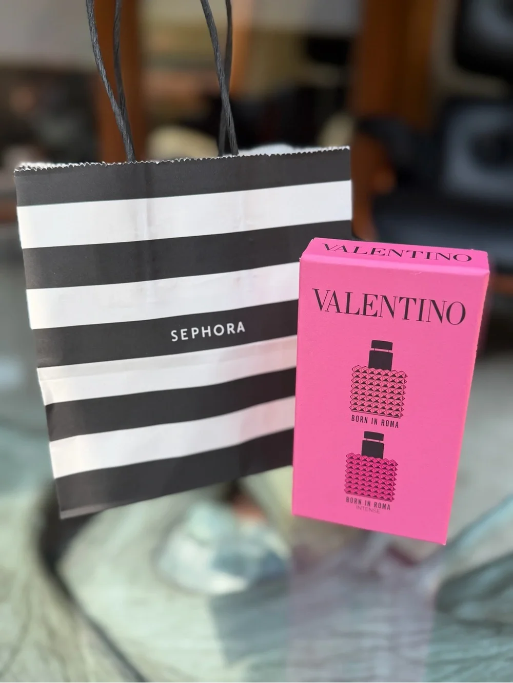 Valentino NEW Small Pink Box with Two Mini Decorative Empty Bottles